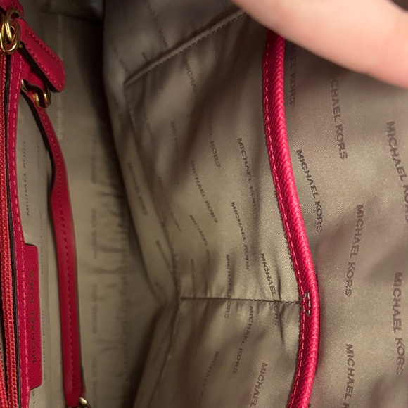 Michael Kors Maddie Pink Tote with Gold Accents - Picture 5 of 9